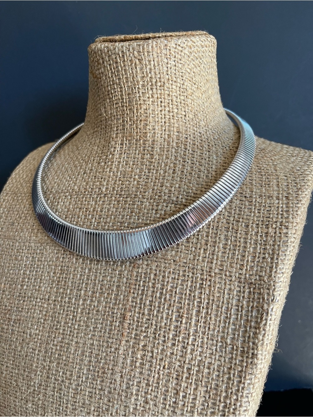 Classic Silver tone omega Necklace.